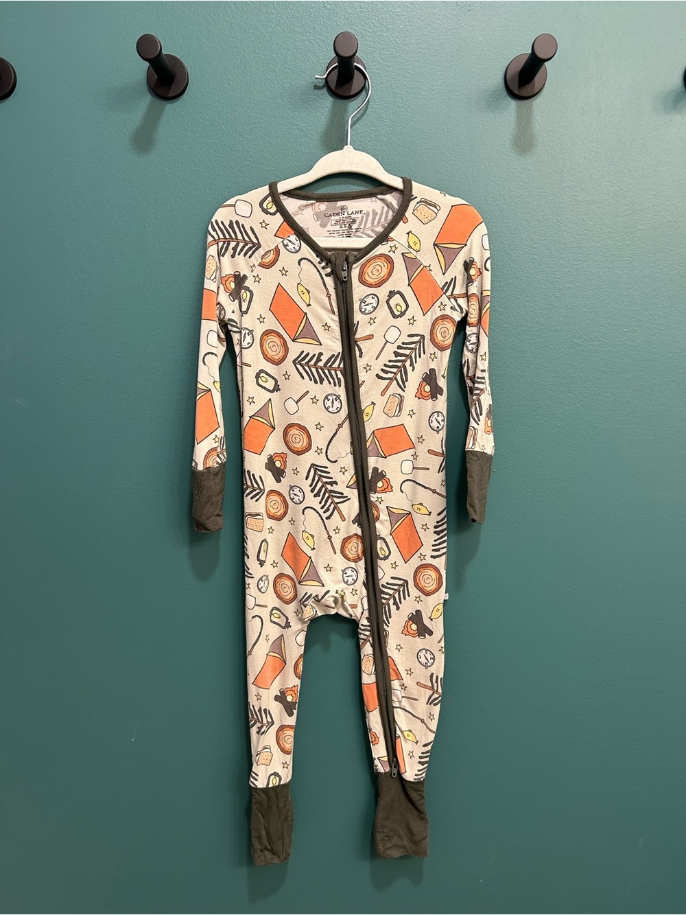 Caden Lane Bamboo Zippy Pajama - Camping Fishing Print